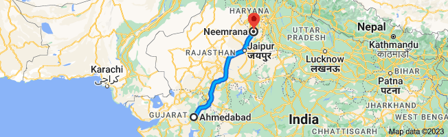 ahmedabad to neemrana distace
