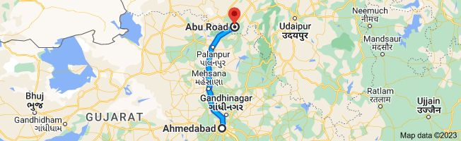 ahmedabad to abu road distace