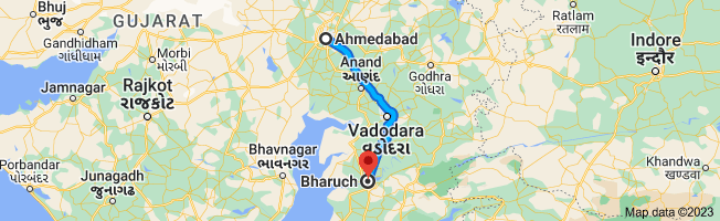 ahmedabad to bharuch distace