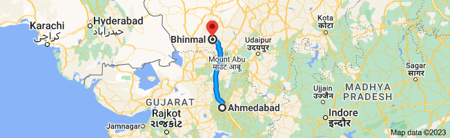 ahmedabad to bhinmal distace