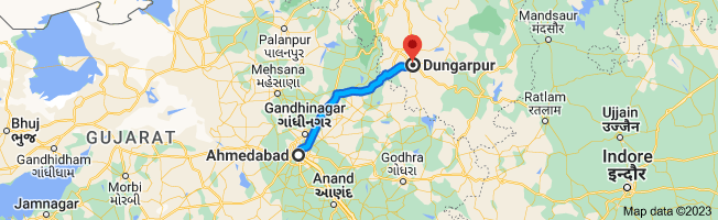 ahmedabad to dungarpur distace
