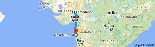 ahmedabad to navi mumbai distace