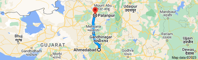 ahmedabad to palanpur distace