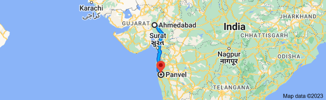 ahmedabad to panvel distace