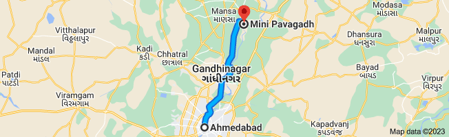 ahmedabad to pavagadh distace