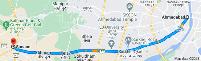 ahmedabad to sanand distace